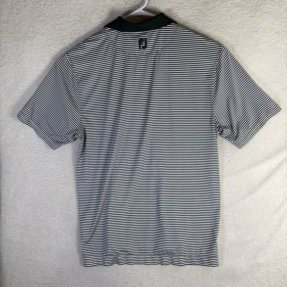 FootJoy Polo Shirt Mens Large Black White Stripes Collared Performance Stretch - Picture 13 of 15